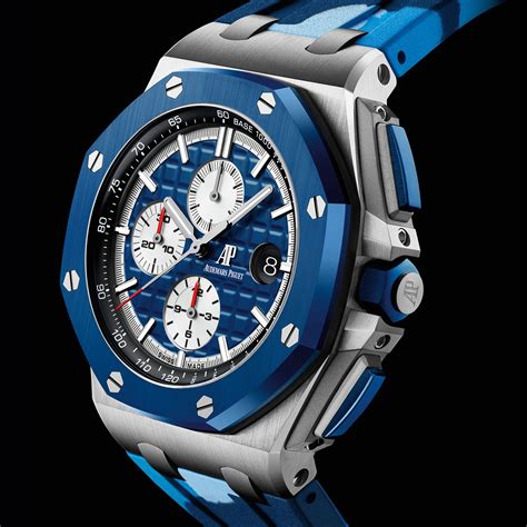 audemars piguet royal oak offshore blue strap|Audemars Piguet crocodile strap.